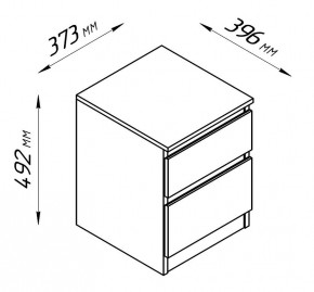 2.03.03.050.4 КАСТОР тумба 2 ящика RU серая в Заречном - zarechnyy.ok-mebel.com | фото 3