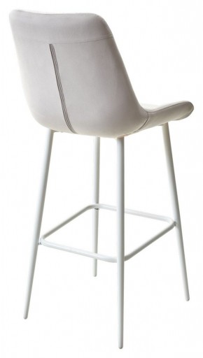Барный стул ХОФМАН, цвет H-09 Светло-серый, велюр / белый каркас М-City в Заречном - zarechnyy.ok-mebel.com | фото 4