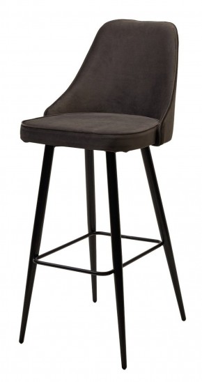 Барный стул NEPAL-BAR ГРАФИТ #14, велюр/ черный каркас (H=78cm) М-City в Заречном - zarechnyy.ok-mebel.com | фото