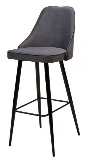 Барный стул NEPAL-BAR СЕРЫЙ #27, велюр/ черный каркас (H=78cm) М-City в Заречном - zarechnyy.ok-mebel.com | фото
