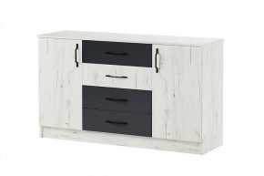 БЕАТРИС Комод К1400 (дуб крафт белый/антрацит) в Заречном - zarechnyy.ok-mebel.com | фото 2