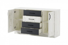 БЕАТРИС Комод К1400 (дуб крафт белый/антрацит) в Заречном - zarechnyy.ok-mebel.com | фото 3