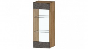 ДАЛЛАС Шкаф со стеклом (цемент темный) в Заречном - zarechnyy.ok-mebel.com | фото