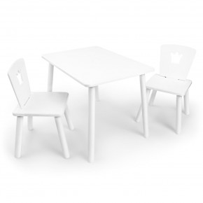 Детский комплект стол и два стула «Корона» Rolti Baby (белый/белый, массив березы/мдф) в Заречном - zarechnyy.ok-mebel.com | фото 1