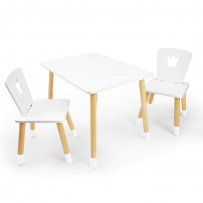 Детский комплект стол и два стула «Корона» Rolti Baby (белый/береза, массив березы/мдф) в Заречном - zarechnyy.ok-mebel.com | фото