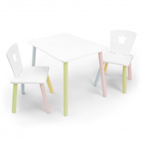 Детский комплект стол и два стула «Корона» Rolti Baby (белый/цветной, массив березы/мдф) в Заречном - zarechnyy.ok-mebel.com | фото