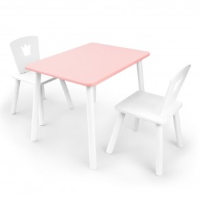 Детский комплект стол и два стула «Корона» Rolti Baby (розовый/белый, массив березы/мдф) в Заречном - zarechnyy.ok-mebel.com | фото