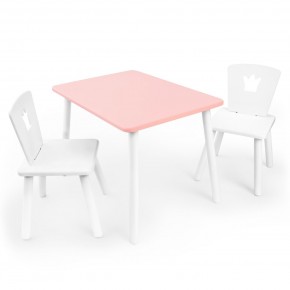 Детский комплект стол и два стула «Корона» Rolti Baby (розовый/белый, массив березы/мдф) в Заречном - zarechnyy.ok-mebel.com | фото 2