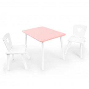 Детский комплект стол и два стула «Корона» Rolti Baby (розовый/белый, массив березы/мдф) в Заречном - zarechnyy.ok-mebel.com | фото 4