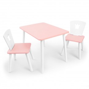 Детский комплект стол и два стула «Корона» Rolti Baby (розовый/розовый, массив березы/мдф) в Заречном - zarechnyy.ok-mebel.com | фото