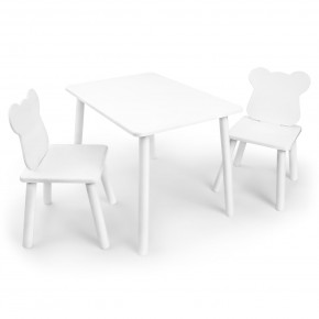 Детский комплект стол и два стула «Мишка» Rolti Baby (белый/белый, массив березы/мдф) в Заречном - zarechnyy.ok-mebel.com | фото 1