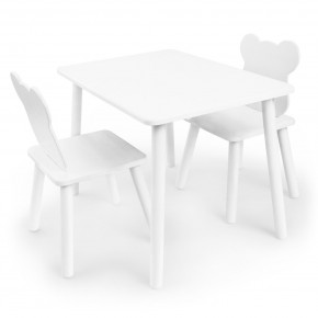 Детский комплект стол и два стула «Мишка» Rolti Baby (белый/белый, массив березы/мдф) в Заречном - zarechnyy.ok-mebel.com | фото 2