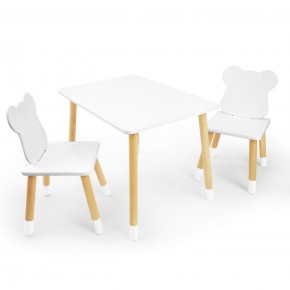 Детский комплект стол и два стула «Мишка» Rolti Baby (белый/береза, массив березы/мдф) в Заречном - zarechnyy.ok-mebel.com | фото 1