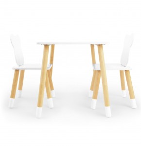 Детский комплект стол и два стула «Мишка» Rolti Baby (белый/береза, массив березы/мдф) в Заречном - zarechnyy.ok-mebel.com | фото 2