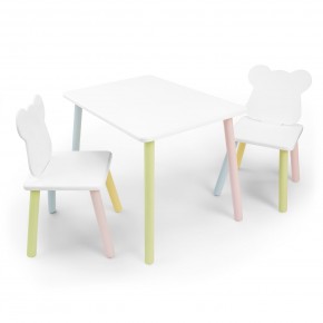 Детский комплект стол и два стула «Мишка» Rolti Baby (белый/цветной, массив березы/мдф) в Заречном - zarechnyy.ok-mebel.com | фото 1