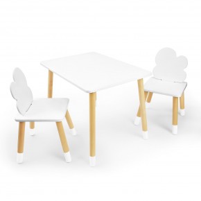 Детский комплект стол и два стула «Облачко» Rolti Baby (белый/береза, массив березы/мдф) в Заречном - zarechnyy.ok-mebel.com | фото