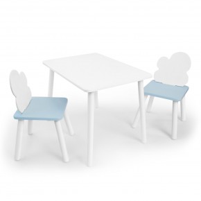 Детский комплект стол и два стула «Облачко» Rolti Baby (белый/голубой, массив березы/мдф) в Заречном - zarechnyy.ok-mebel.com | фото 1