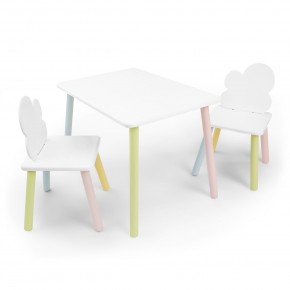 Детский комплект стол и два стула «Облачко» Rolti Baby (белый/цветной, массив березы/мдф) в Заречном - zarechnyy.ok-mebel.com | фото 1