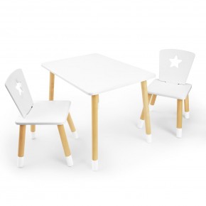Детский комплект стол и два стула «Звезда» Rolti Baby (белый/береза, массив березы/мдф) в Заречном - zarechnyy.ok-mebel.com | фото 1