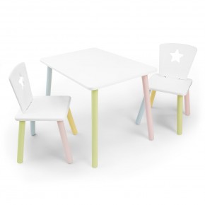Детский комплект стол и два стула «Звезда» Rolti Baby (белый/цветной, массив березы/мдф) в Заречном - zarechnyy.ok-mebel.com | фото 1