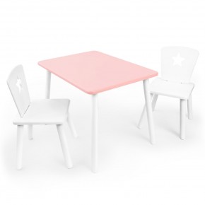 Детский комплект стол и два стула «Звезда» Rolti Baby (розовый/белый, массив березы/мдф) в Заречном - zarechnyy.ok-mebel.com | фото 1