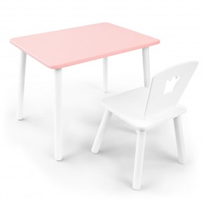 Детский комплект стол и стул «Корона» Rolti Baby (розовый/белый, массив березы/мдф) в Заречном - zarechnyy.ok-mebel.com | фото 1