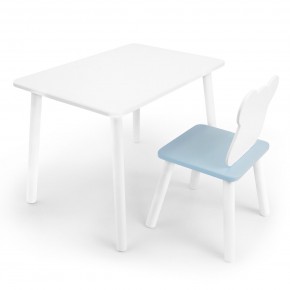 Детский комплект стол и стул «Мишка» Rolti Baby (белый/голубой, массив березы/мдф) в Заречном - zarechnyy.ok-mebel.com | фото