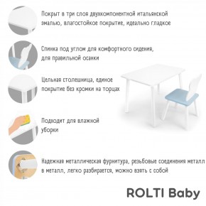 Детский комплект стол и стул «Облачко» Rolti Baby  (голубая столешница/белое сиденье/белые ножки) в Заречном - zarechnyy.ok-mebel.com | фото 4
