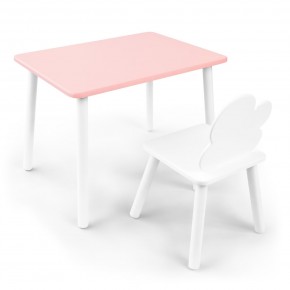 Детский комплект стол и стул «Облачко» Rolti Baby (розовый/белый, массив березы/мдф) в Заречном - zarechnyy.ok-mebel.com | фото