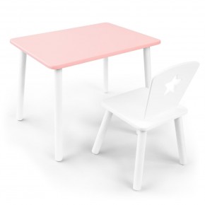 Детский комплект стол и стул «Звезда» Rolti Baby (розовый/белый, массив березы/мдф) в Заречном - zarechnyy.ok-mebel.com | фото