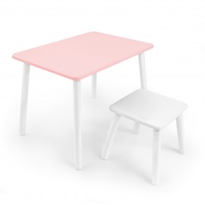 Детский комплект стол и табурет Rolti Baby (розовая столешница/белое сиденье/белые ножки) в Заречном - zarechnyy.ok-mebel.com | фото
