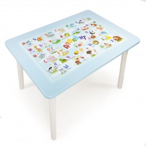 Детский стол с накладкой Алфавит  (Голубой/Белый) в Заречном - zarechnyy.ok-mebel.com | фото