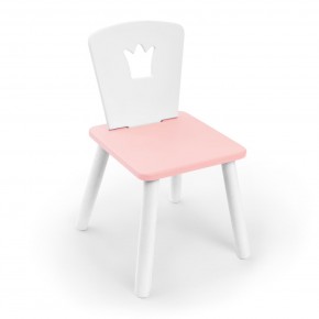 Детский стул Rolti Baby «Корона» (белый/розовый/белый, массив березы/мдф) в Заречном - zarechnyy.ok-mebel.com | фото