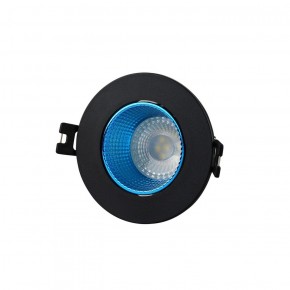 DK3061-BK+СY Встраиваемый светильник, IP 20, 10 Вт, GU5.3, LED, черный/голубой, пластик в Заречном - zarechnyy.ok-mebel.com | фото