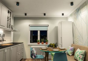 DK3090-BK+CY Светильник накладной IP 20, 10 Вт, GU5.3, LED, черный/голубой, пластик в Заречном - zarechnyy.ok-mebel.com | фото 2