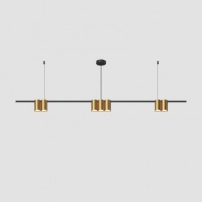DK4063-BK+SG Подвесной светильник ORBIT, IP20, 7xGU10 LED до 15 Вт, черный + сатинированное золото, алюминий в Заречном - zarechnyy.ok-mebel.com | фото