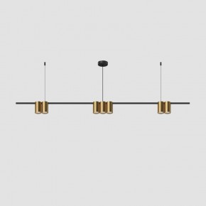 DK4063-BK+SG Подвесной светильник ORBIT, IP20, 7xGU10 LED до 15 Вт, черный + сатинированное золото, алюминий в Заречном - zarechnyy.ok-mebel.com | фото 2