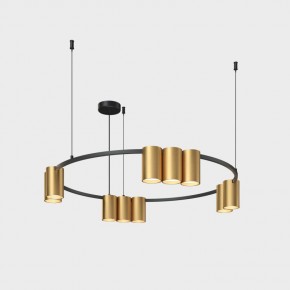 DK4065-BK+SG Подвесной светильник ORBIT , IP20, 10xGU10 LED до 15 Вт, черный + сатинированное золото, алюминий в Заречном - zarechnyy.ok-mebel.com | фото