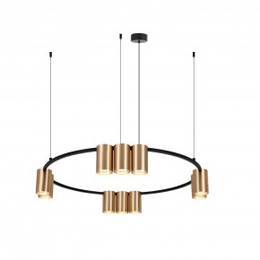 DK4065-BK+SG Подвесной светильник ORBIT , IP20, 10xGU10 LED до 15 Вт, черный + сатинированное золото, алюминий в Заречном - zarechnyy.ok-mebel.com | фото 3