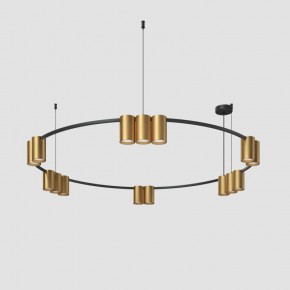 DK4067-BK+SG Подвесной светильник ORBIT, IP20, 15xGU10 LED, до 15 Вт, черный + сатинированное золото, алюминий в Заречном - zarechnyy.ok-mebel.com | фото 2