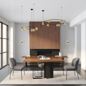 DK4067-BK+SG Подвесной светильник ORBIT, IP20, 15xGU10 LED, до 15 Вт, черный + сатинированное золото, алюминий в Заречном - zarechnyy.ok-mebel.com | фото 5