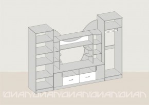 Гостиная Аллегро с 2 шкафами вариант-5 (венге/дуб белфорт) в Заречном - zarechnyy.ok-mebel.com | фото 2