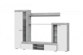Гостиная МГС 5 (Цемент светлый/Белый) в Заречном - zarechnyy.ok-mebel.com | фото 4