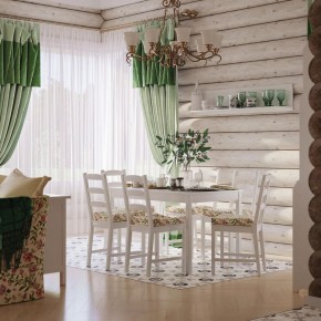 Комлект Вествик обеденный стол и четыре стула, массив сосны, цвет белый в Заречном - zarechnyy.ok-mebel.com | фото 1