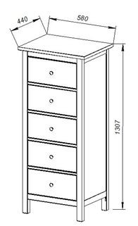 Комод 05 Кантри белый с пятью ящиками в Заречном - zarechnyy.ok-mebel.com | фото 3