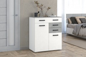 Комод Ева (Белый текстурный/Бетонный камень) в Заречном - zarechnyy.ok-mebel.com | фото