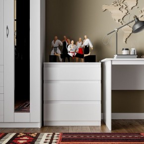 Комод КАСТОР с тремя ящиками, цвет белый в Заречном - zarechnyy.ok-mebel.com | фото 3
