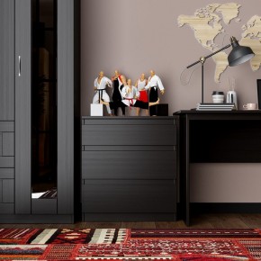 Комод КАСТОР с тремя ящиками, цвет Дуб Венге в Заречном - zarechnyy.ok-mebel.com | фото 3