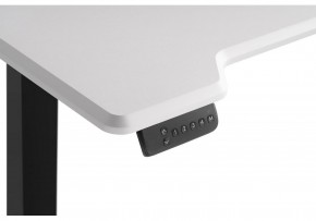 Компьютерный стол Маркос с механизмом подъема 120х75х75 белая шагрень / черный в Заречном - zarechnyy.ok-mebel.com | фото 6