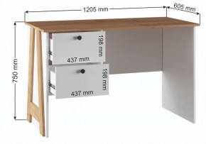 Компьютерный стол Теодора белый / крафт золотой в Заречном - zarechnyy.ok-mebel.com | фото 3